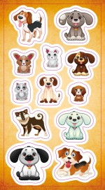 Stickers.  Dogs